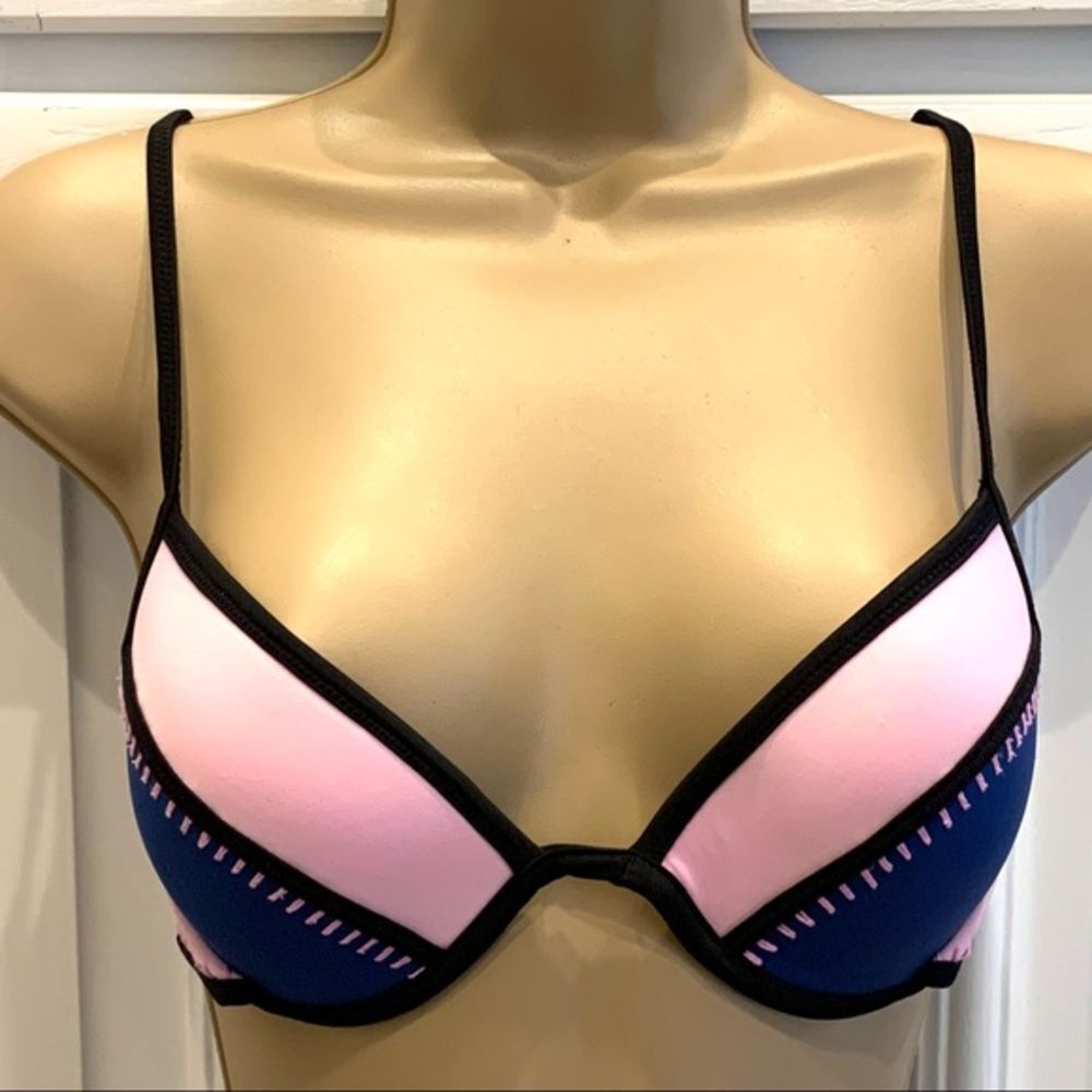 Victoria’s Secret Pink & Blue Bikini Top‎ 34B